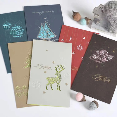 Lüks kutlama kutlamalar Noel teşekkür hediye not kartları seti diy tebrik kartı özel baskı