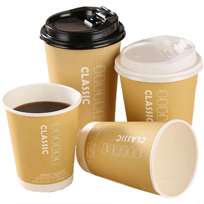 Bicchierini Caffe 8oz/12oz/14oz/16oz/22oz kağıt bardak sıcak içecekler için tek kullanımlık kraft çift duvarlı kağıt bardaklar